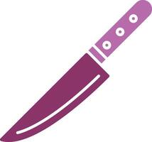 cuchillo glifo dos color icono vector