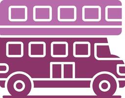 Double Bus Glyph Two Colour Icon vector