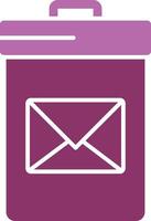 Delete Message Glyph Two Colour Icon vector