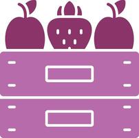 Fruta caja glifo dos color icono vector