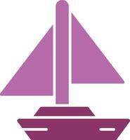 Small Yacht Glyph Two Colour Icon vector