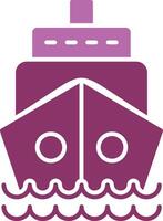 Ship Glyph Two Colour Icon vector