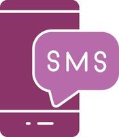 SMS glifo dos color icono vector