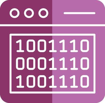 Binary Code Glyph Two Colour Icon vector
