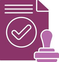 Approval Glyph Two Colour Icon vector
