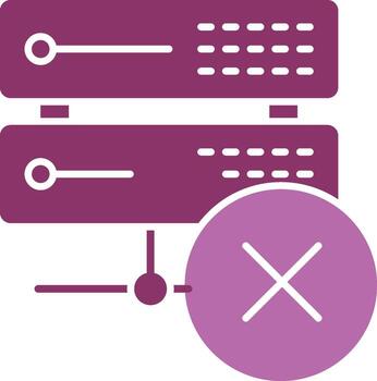 Eliminar datos glifo dos color icono vector