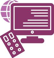 Remote Access Glyph Two Colour Icon vector