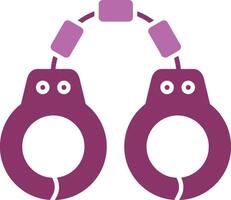 Handcuffs Glyph Two Colour Icon vector