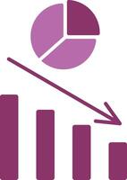 Pie Chart Glyph Two Colour Icon vector