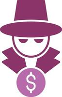 Fraud Glyph Two Colour Icon vector