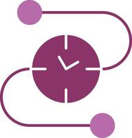 Time Line Glyph Two Colour Icon vector