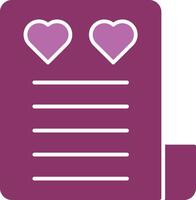 Love Letter Glyph Two Colour Icon vector