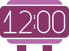 Digital Clock Glyph Two Colour Icon vector