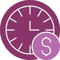 Time is Money Glyph Two Colour Icon vector