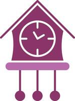 Cuckoo Clock Glyph Two Colour Icon vector