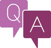 Question And Answer Glyph Two Colour Icon vector