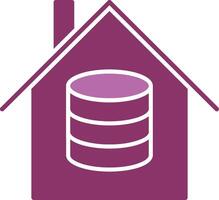 Data House Glyph Two Colour Icon vector