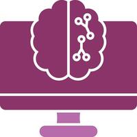 Machine Learning Glyph Two Colour Icon vector