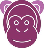 Monkey Glyph Two Colour Icon vector