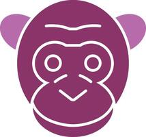 gorila glifo dos color icono vector