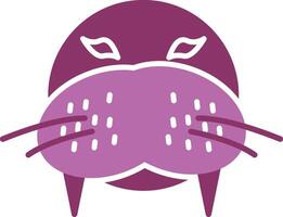 Walrus Glyph Two Colour Icon vector