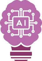 Artificial Intelligence Glyph Two Colour Icon vector