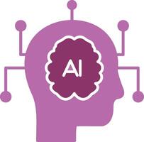 Artificial Intelligence Glyph Two Colour Icon vector