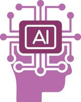 Artificial Intelligence Glyph Two Colour Icon vector