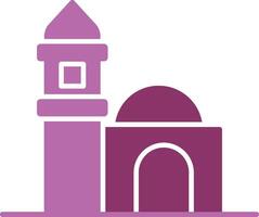 mezquita glifo dos color icono vector
