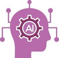 Artificial Intelligence Glyph Two Colour Icon vector