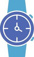 reloj glifo dos color icono vector