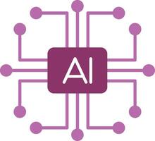 Artificial Intelligence Glyph Two Colour Icon vector