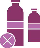 No Plastic Bottles Glyph Two Colour Icon vector