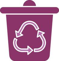 Recycle Bin Glyph Two Colour Icon vector