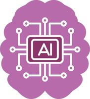 Artificial Intelligence Glyph Two Colour Icon vector
