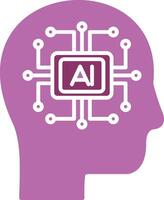 Artificial Intelligence Glyph Two Colour Icon vector