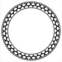 Decorative scalloped edge round stroke and Rounded Simple circle scalloped border vector