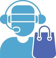 Customer Service Agent Glyph Two Colour Icon vector