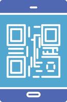 Qr Code Glyph Two Colour Icon vector