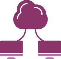 Cloud Computing Glyph Two Colour Icon vector