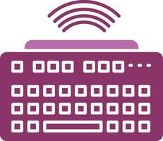 Wireless Keyboard Glyph Two Colour Icon vector