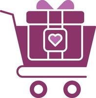 Shopping Cart Glyph Two Colour Icon vector