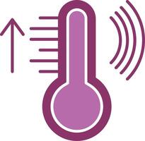 inteligente temperatura glifo dos color icono vector