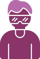 Virtual Glasses Glyph Two Colour Icon vector