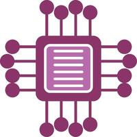 Computer Chip Glyph Two Colour Icon vector