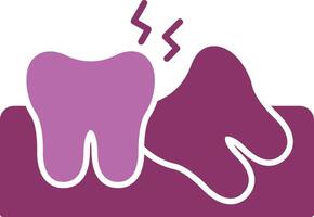 Wisdom Tooth Glyph Two Colour Icon vector