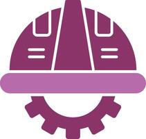 Saftey Helmet Glyph Two Colour Icon vector