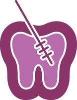 Root Canal Glyph Two Colour Icon vector