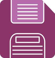 Floppy Disk Glyph Two Colour Icon vector