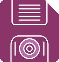 Floppy Disk Glyph Two Colour Icon vector